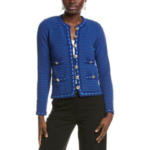 Elie Tahari Womens The Jane Cardigan, Blue